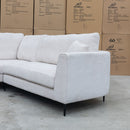 The Cosmo Curved Corner Chaise Lounge - Pearl available to purchase from Warehouse Furniture Clearance at our next sale event.