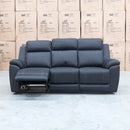 The Bari Three Seater Recliner Lounge - Jet available to purchase from Warehouse Furniture Clearance at our next sale event.