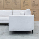 The Cosmo Curved Corner Chaise Lounge - Pearl available to purchase from Warehouse Furniture Clearance at our next sale event.