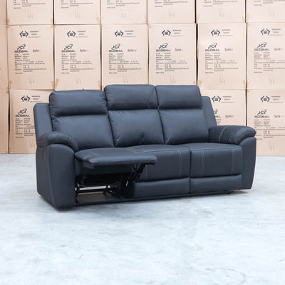 The Bari Three Seat Recliner Lounge - Jet available to purchase from Warehouse Furniture Clearance at our next sale event.