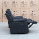 The Bari Three Seater Recliner Lounge - Jet available to purchase from Warehouse Furniture Clearance at our next sale event.