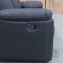 The Bari Three Seater Recliner Lounge - Jet available to purchase from Warehouse Furniture Clearance at our next sale event.