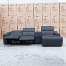 The Neo Dual-Electric Reclining Three Seater Chaise Lounge - Jet available to purchase from Warehouse Furniture Clearance at our next sale event.