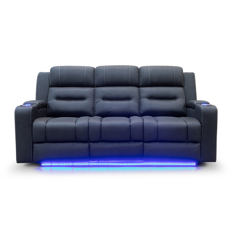 The Toronto 3 Seater Dual-Electric Recliner Lounge - Jet available to purchase from Warehouse Furniture Clearance at our next sale event.