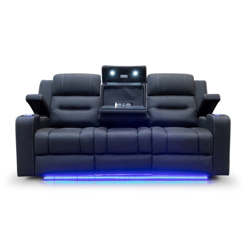 The Toronto 3 Seater Dual-Electric Recliner Lounge - Jet available to purchase from Warehouse Furniture Clearance at our next sale event.