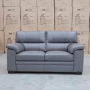 The Denton Leather Two Seater Sofa - Dark Grey available to purchase from Warehouse Furniture Clearance at our next sale event.