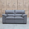 The Denton Leather Two Seater Sofa - Dark Grey available to purchase from Warehouse Furniture Clearance at our next sale event.