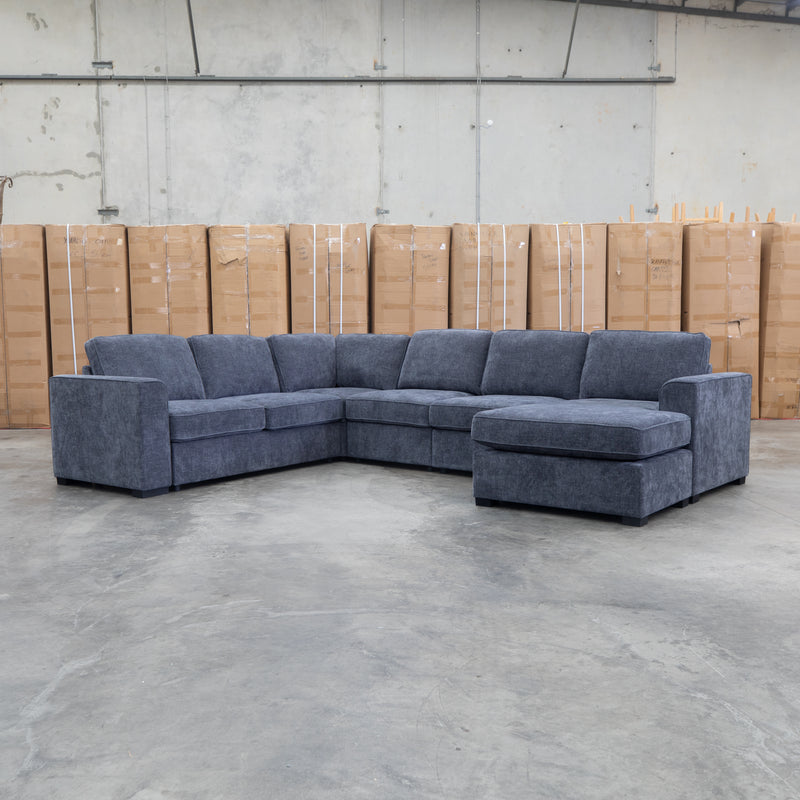The Ashton Modular Corner Chaise Lounge with Sofa Bed - Licorice