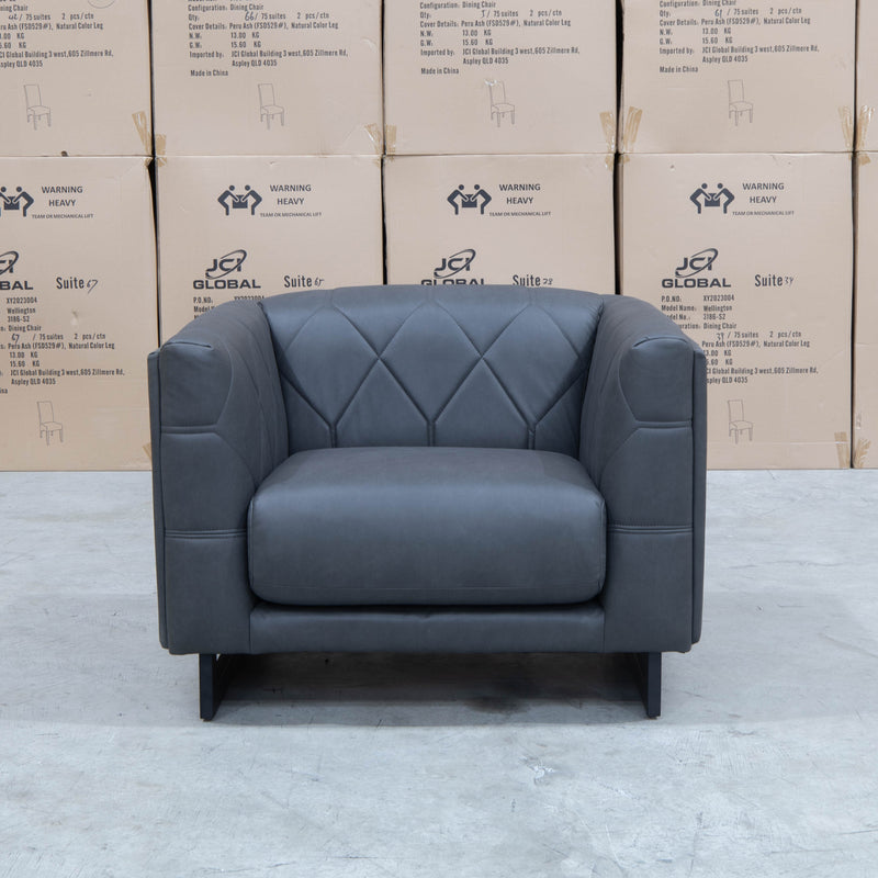 The Santosa Fabric Armchair - Charcoal available to purchase from Warehouse Furniture Clearance at our next sale event.