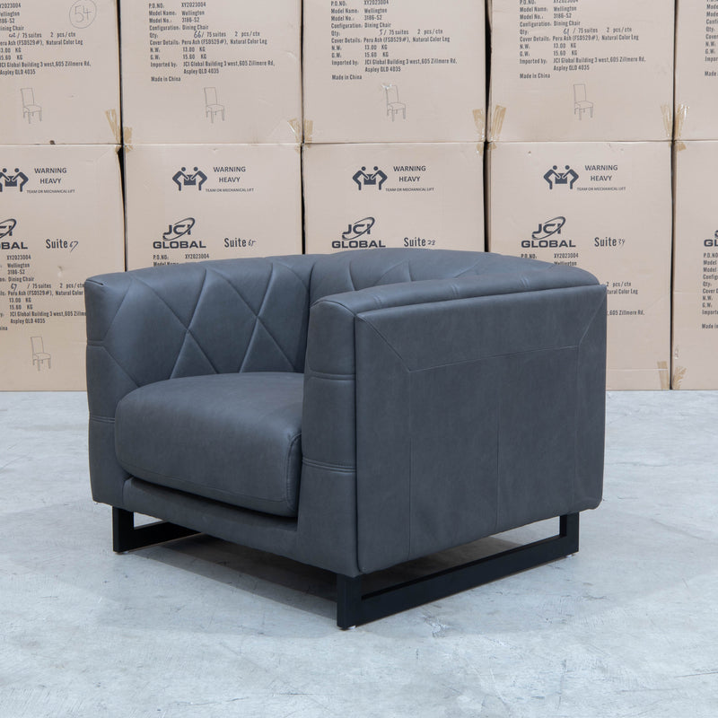 The Santosa Fabric Armchair - Charcoal available to purchase from Warehouse Furniture Clearance at our next sale event.