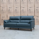 The Sabino Leather Three Seater Sofa - Peacock available to purchase from Warehouse Furniture Clearance at our next sale event.