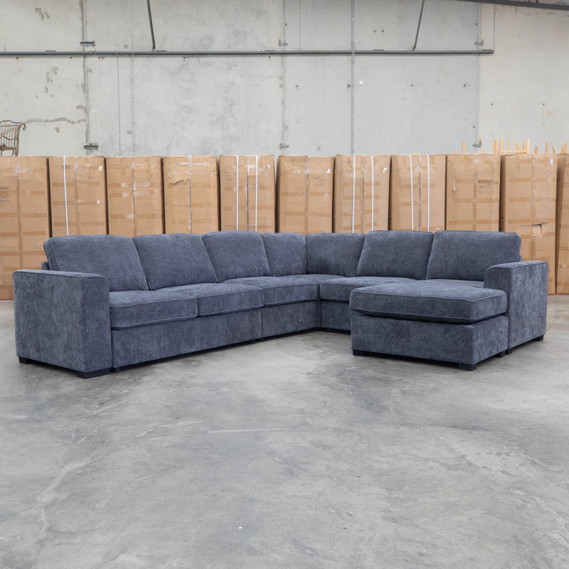 The Ashton Modular Corner Chaise Lounge with Sofa Bed - Licorice
