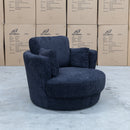 The Cooper Swivel Chair - Black Boucle available to purchase from Warehouse Furniture Clearance at our next sale event.