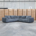 The Tribeca Fabric Corner Lounge - Charcoal - PRE ORDER Available after 15th November available to purchase from Warehouse Furniture Clearance at our next sale event.