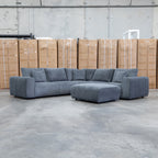 The Tribeca Fabric Corner Lounge - Charcoal - PRE ORDER Available after 15th November available to purchase from Warehouse Furniture Clearance at our next sale event.