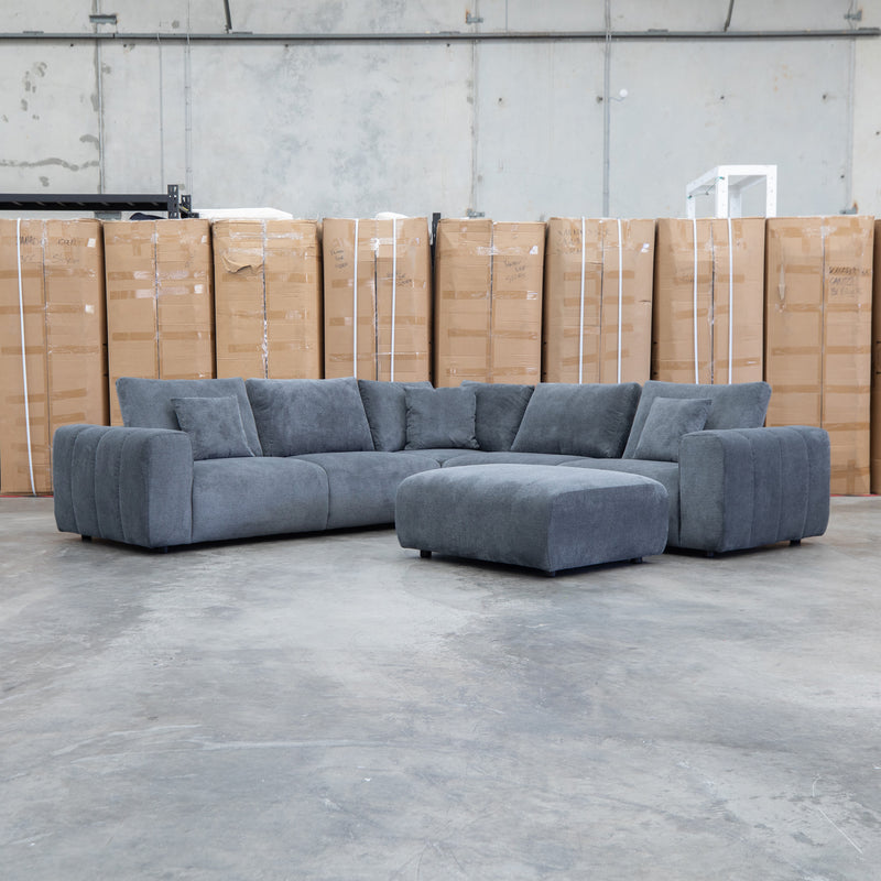 The Tribeca Fabric Corner Lounge - Charcoal