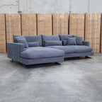 The Melbourne Deep Seat Feather & Foam LHF Chaise Lounge - Obsidian available to purchase from Warehouse Furniture Clearance at our next sale event.