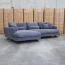 The Melbourne Deep Seat Feather & Foam LHF Chaise Lounge - Obsidian available to purchase from Warehouse Furniture Clearance at our next sale event.