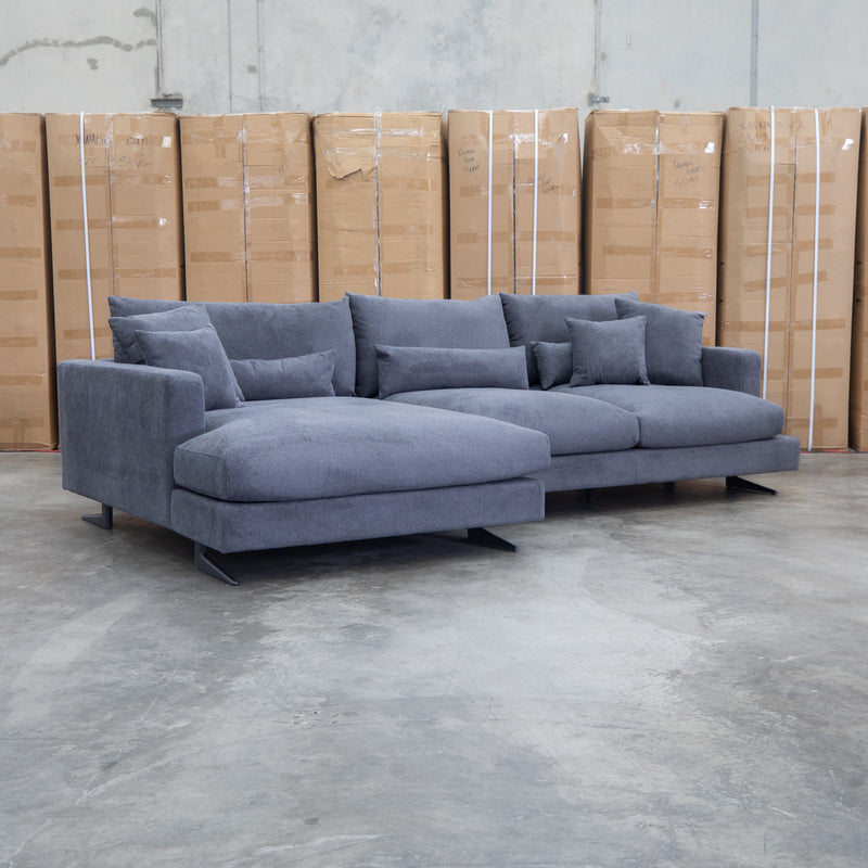 The Melbourne Deep Seat Feather & Foam LHF Chaise Lounge - Obsidian - Available after 29th August