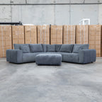 The Tribeca Fabric Corner Lounge - Charcoal - PRE ORDER Available after 15th November available to purchase from Warehouse Furniture Clearance at our next sale event.