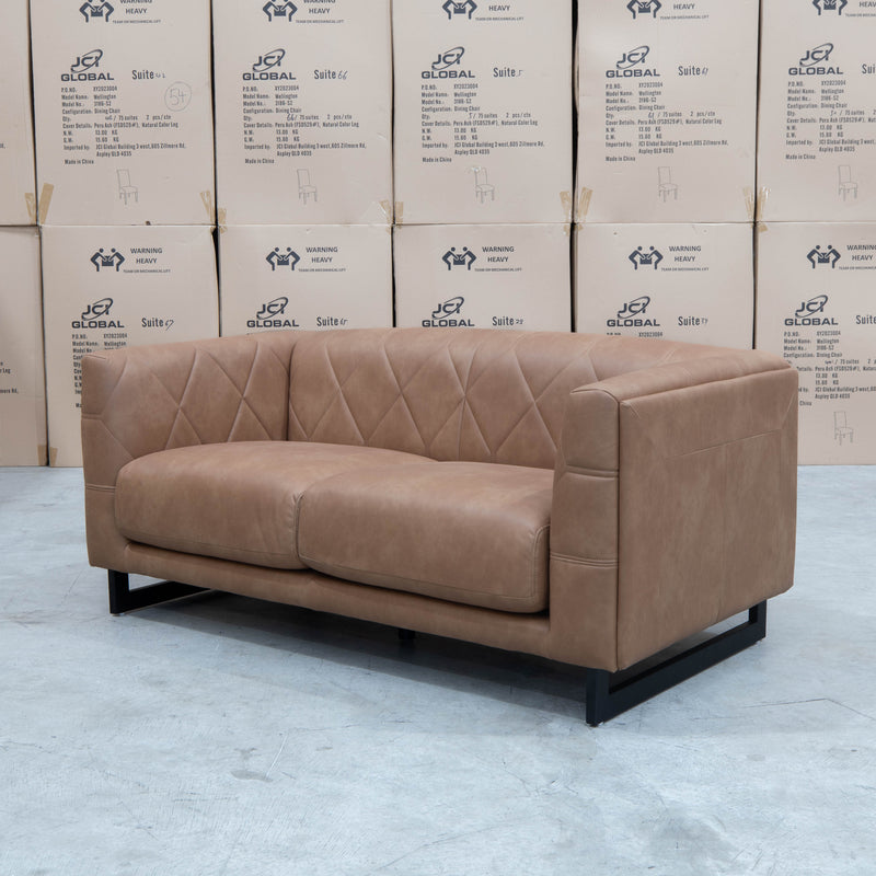 The Santosa Two Seat Fabric Sofa - Tan available to purchase from Warehouse Furniture Clearance at our next sale event.
