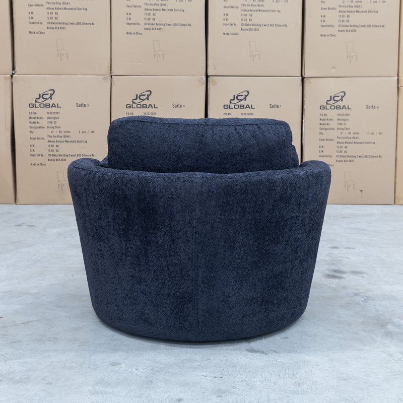 The Cooper Swivel Chair - Black Boucle available to purchase from Warehouse Furniture Clearance at our next sale event.
