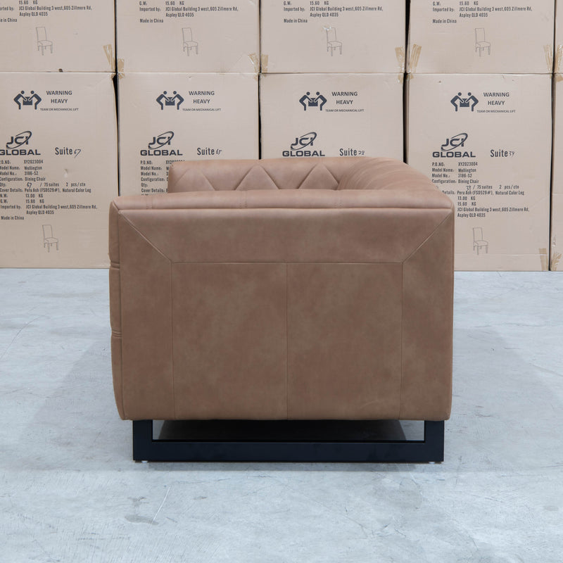 The Santosa Two Seat Fabric Sofa - Tan available to purchase from Warehouse Furniture Clearance at our next sale event.