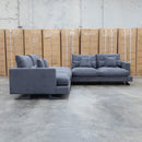 The Melbourne Deep Seat Feather & Foam Modular Corner Lounge - Obsidian available to purchase from Warehouse Furniture Clearance at our next sale event.