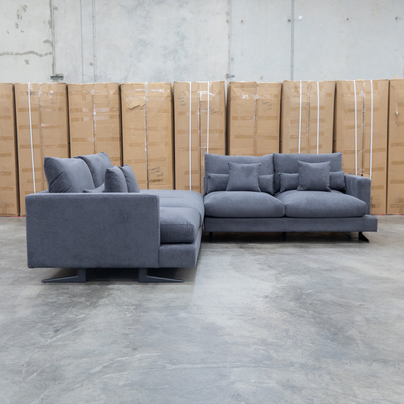 The Melbourne Deep Seat Feather & Foam Modular Corner Lounge - Obsidian