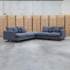 The Melbourne Deep Seat Feather & Foam Modular Corner Lounge - Obsidian available to purchase from Warehouse Furniture Clearance at our next sale event.