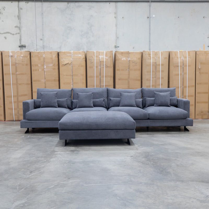 The Melbourne Deep Seat Feather & Foam Modular Corner Lounge - Obsidian