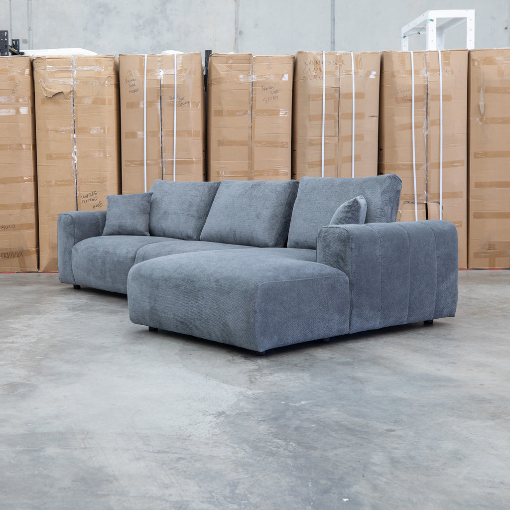 The Tribeca Three Seat RHF Chaise Lounge - Charcoal - PRE ORDER Available After 15th November available to purchase from Warehouse Furniture Clearance at our next sale event.