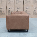 The Santosa Three Seat Fabric Sofa - Tan available to purchase from Warehouse Furniture Clearance at our next sale event.