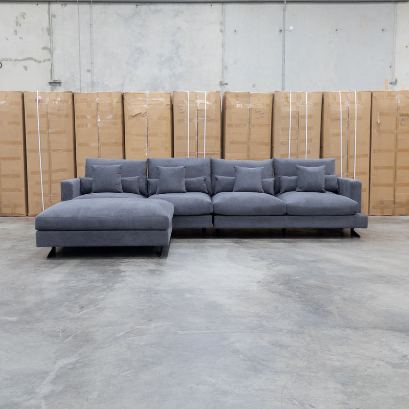 The Melbourne Deep Seat Feather & Foam Modular Corner Lounge - Obsidian
