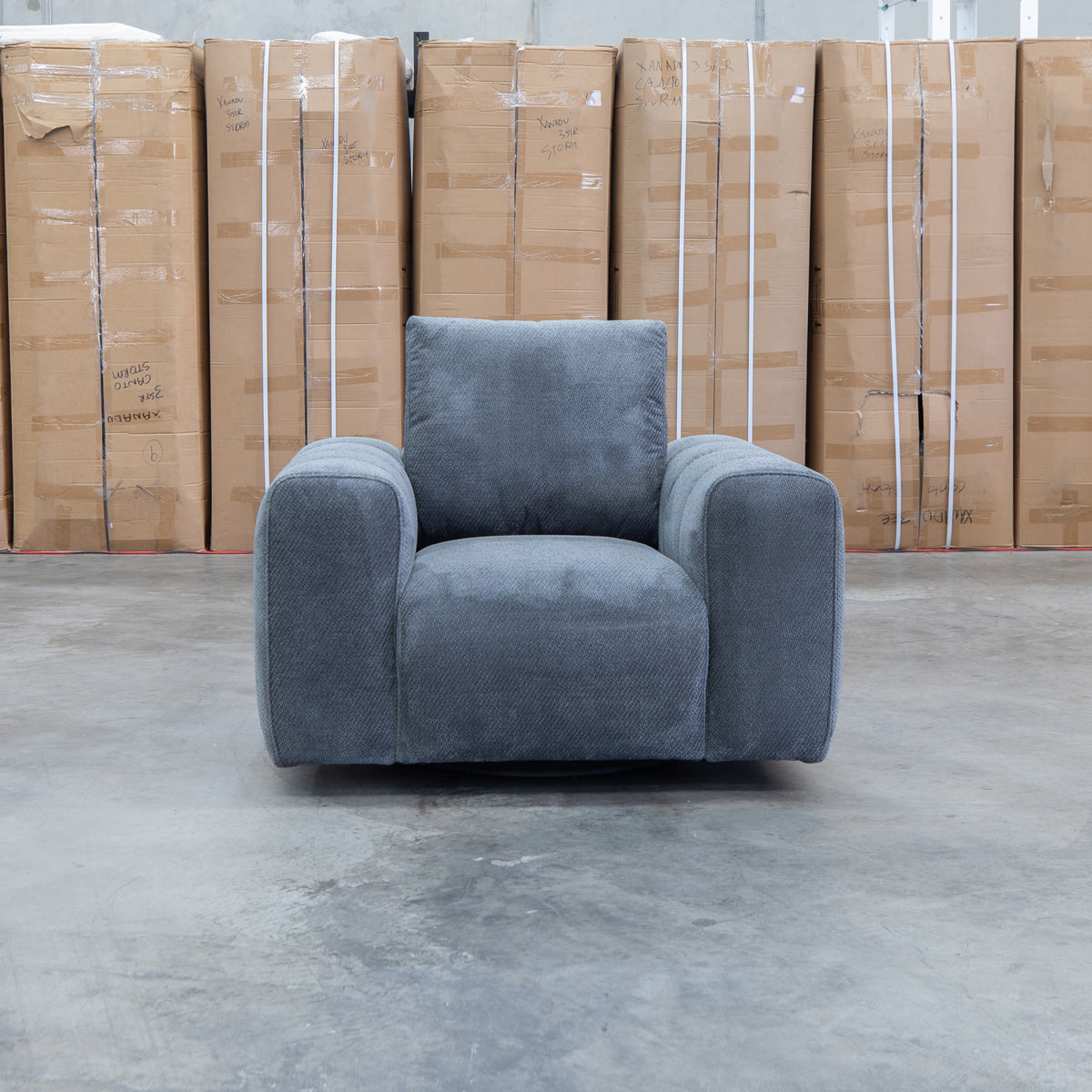 The Tribeca Fabric Swivel Chair - Charcoal - PRE ORDER Available After 15th November available to purchase from Warehouse Furniture Clearance at our next sale event.