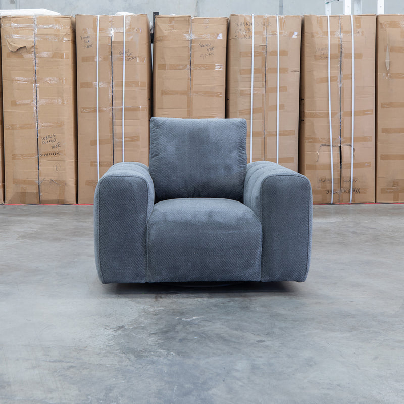 The Tribeca Fabric Swivel Chair - Charcoal