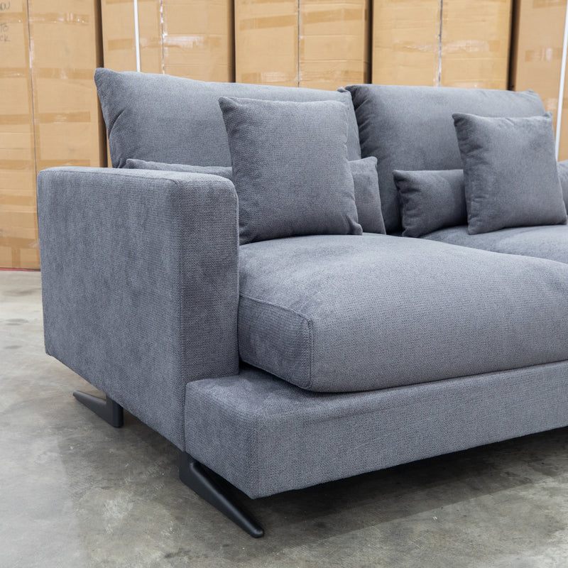 The Melbourne Deep Seat Feather & Foam Modular Corner Lounge - Obsidian