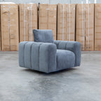 The Tribeca Fabric Swivel Chair - Charcoal - PRE ORDER Available After 15th November available to purchase from Warehouse Furniture Clearance at our next sale event.
