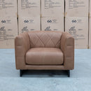 The Santosa Fabric Armchair - Tan available to purchase from Warehouse Furniture Clearance at our next sale event.