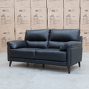 The Sabino Leather Two Seater Sofa - Jet Black available to purchase from Warehouse Furniture Clearance at our next sale event.