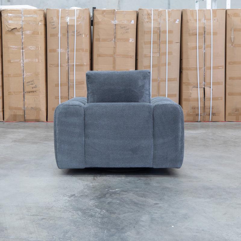The Tribeca Fabric Swivel Chair - Charcoal