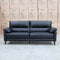 The Sabino Leather Three Seater Sofa - Jet Black available to purchase from Warehouse Furniture Clearance at our next sale event.