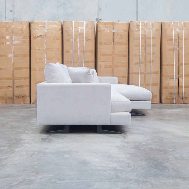 The Melbourne Deep Seat Feather & Foam RHF Chaise Lounge - Biscuit