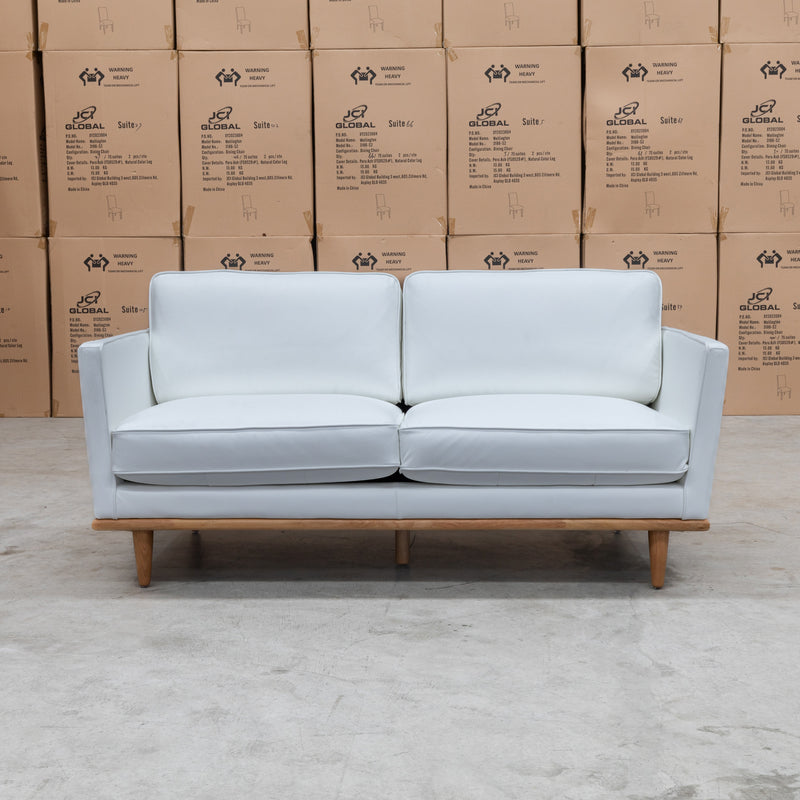 The Lana 2.5 Seater Leather Sofa - White available to purchase from Warehouse Furniture Clearance at our next sale event.