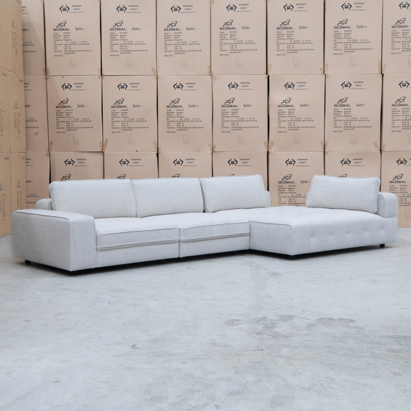 The Palm Spring Contemporary Oversized RHF Double Chaise Lounge - Alabaster - Floor Stock available to purchase from Warehouse Furniture Clearance at our next sale event.