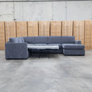 The Ashton Modular Corner Chaise Lounge with Sofa Bed - Licorice available to purchase from Warehouse Furniture Clearance at our next sale event.