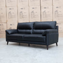 The Sabino Leather Three Seater Sofa - Jet Black available to purchase from Warehouse Furniture Clearance at our next sale event.