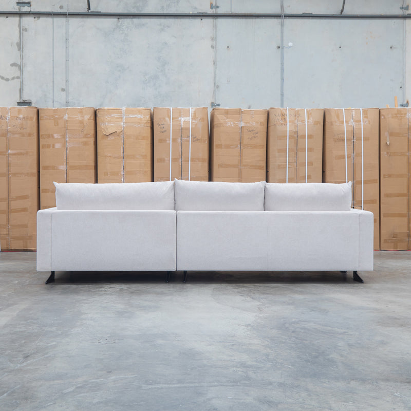 The Melbourne Deep Seat Feather & Foam RHF Chaise Lounge - Biscuit