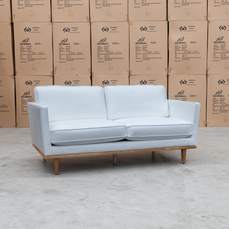 The Lana 2.5 Seater Leather Sofa - White available to purchase from Warehouse Furniture Clearance at our next sale event.