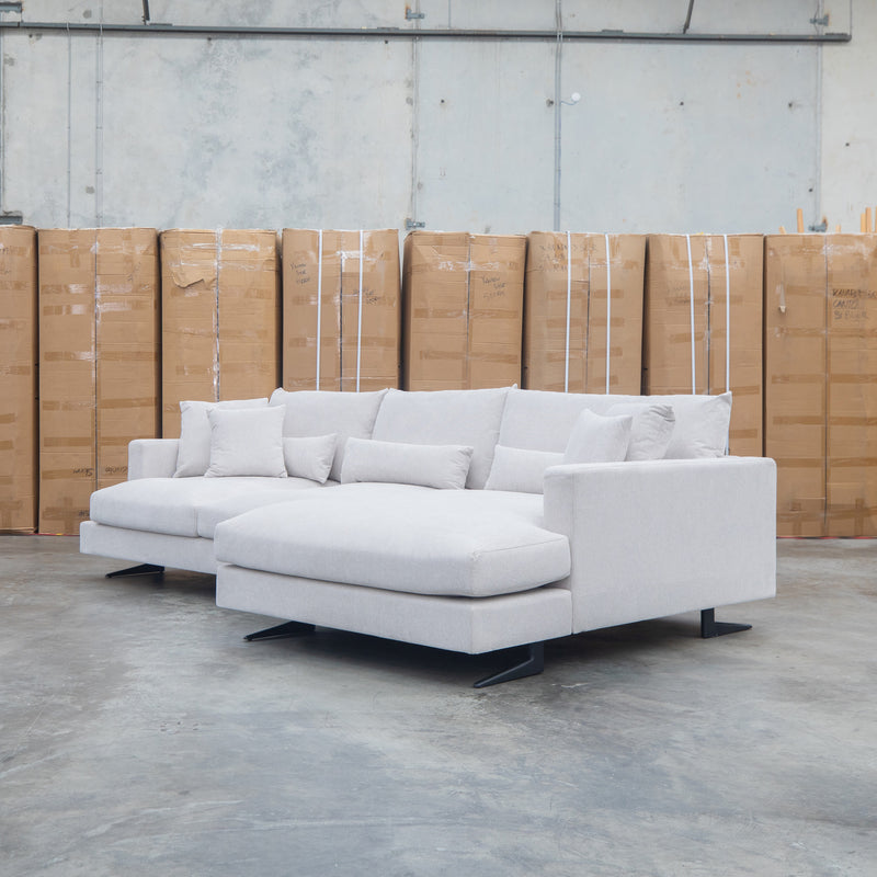 The Melbourne Deep Seat Feather & Foam RHF Chaise Lounge - Biscuit